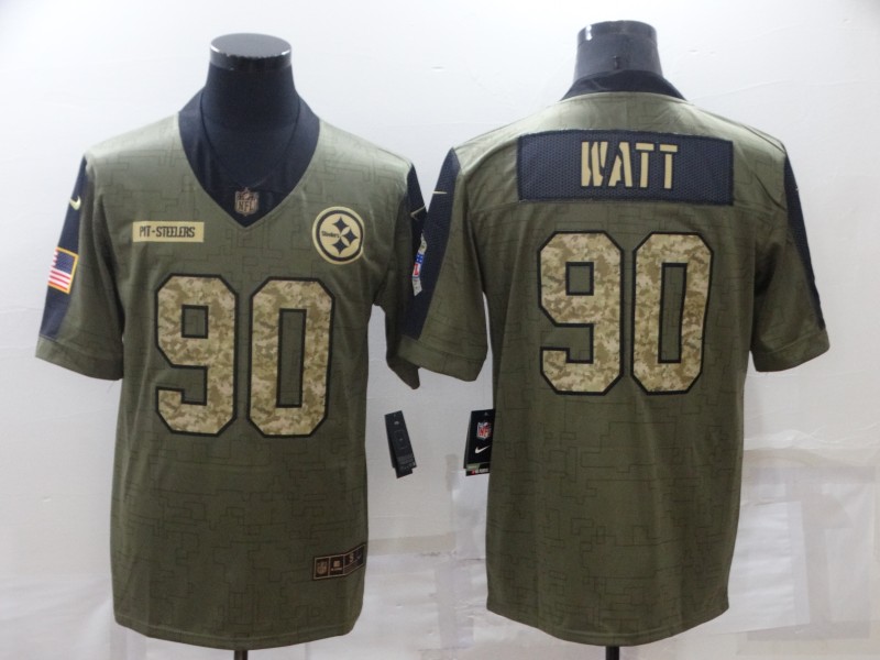 Men's Pittsburgh Steelers T.J. Watt #90 Brown Jersey